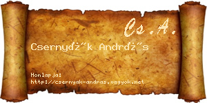 Csernyák András névjegykártya